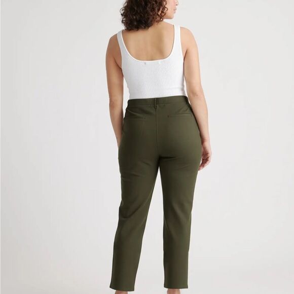 Quince Ultra-Stretch Ponte Straight Leg 4-Pocket Pants size XL green nwt - Picture 6 of 9